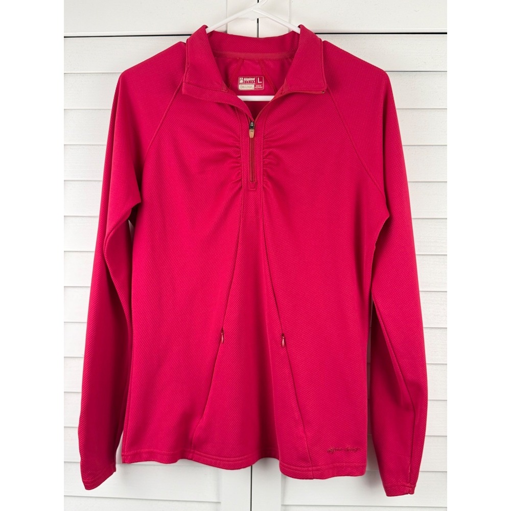 Alpine Design Pullover L Pink Dri-Logic Quarter Zip Active Top